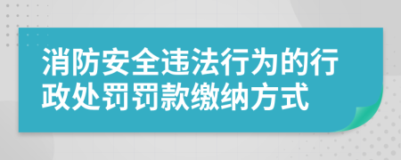 消防安全违法行为的行政处罚罚款缴纳方式
