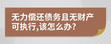 无力偿还债务且无财产可执行,该怎么办?