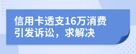信用卡透支16万消费引发诉讼，求解决