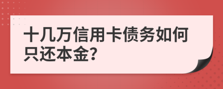 十几万信用卡债务如何只还本金？