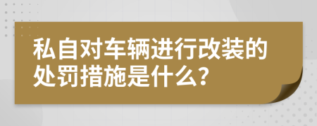 私自对车辆进行改装的处罚措施是什么？