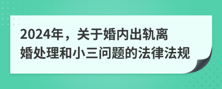 2024年，关于婚内出轨离婚处理和小三问题的法律法规