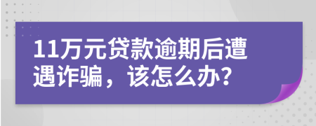 11万元贷款逾期后遭遇诈骗，该怎么办？