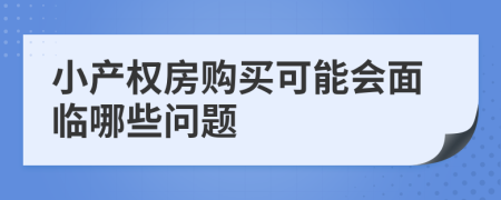 小产权房购买可能会面临哪些问题