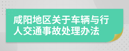 咸阳地区关于车辆与行人交通事故处理办法