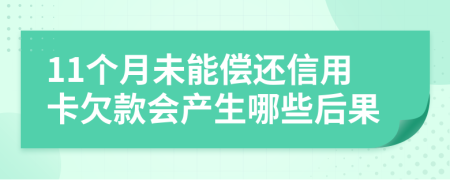 11个月未能偿还信用卡欠款会产生哪些后果