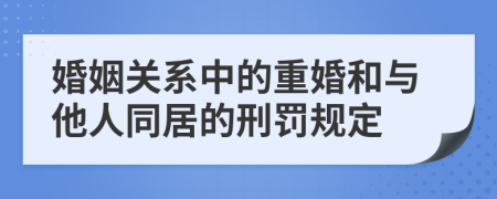 婚姻关系中的重婚和与他人同居的刑罚规定