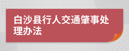 白沙县行人交通肇事处理办法