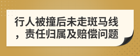 行人被撞后未走斑马线，责任归属及赔偿问题
