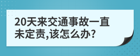 20天来交通事故一直未定责,该怎么办?