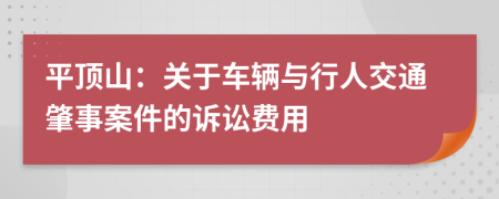 平顶山：关于车辆与行人交通肇事案件的诉讼费用