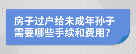房子过户给未成年孙子需要哪些手续和费用？