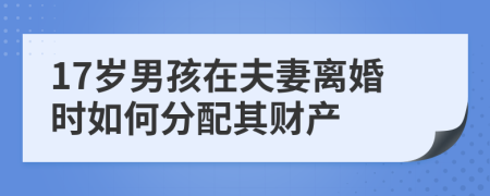 17岁男孩在夫妻离婚时如何分配其财产