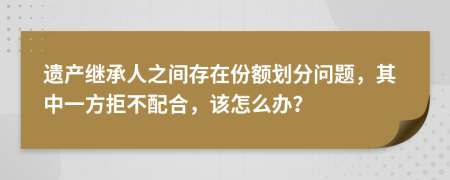 遗产继承人之间存在份额划分问题，其中一方拒不配合，该怎么办？
