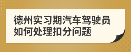 德州实习期汽车驾驶员如何处理扣分问题