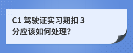 C1 驾驶证实习期扣 3 分应该如何处理？
