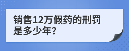 销售12万假药的刑罚是多少年？