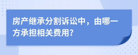 房产继承分割诉讼中，由哪一方承担相关费用？