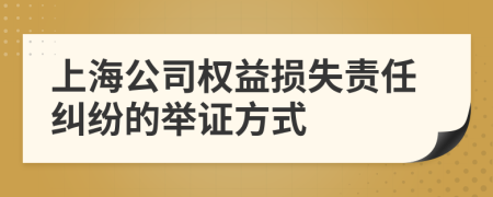 上海公司权益损失责任纠纷的举证方式