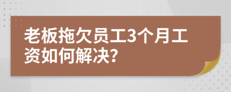 老板拖欠员工3个月工资如何解决？