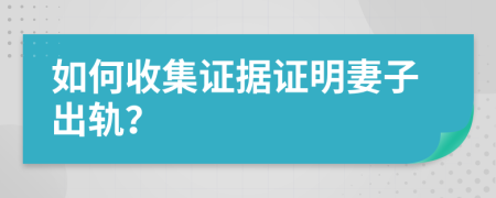 如何收集证据证明妻子出轨？
