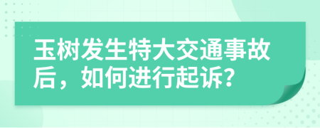 玉树发生特大交通事故后，如何进行起诉？