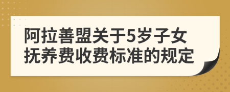 阿拉善盟关于5岁子女抚养费收费标准的规定
