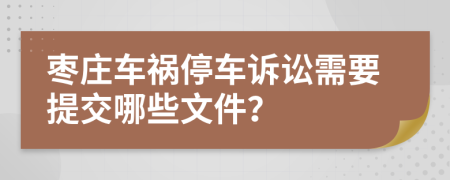 枣庄车祸停车诉讼需要提交哪些文件？