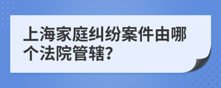 上海家庭纠纷案件由哪个法院管辖？