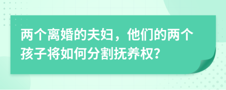 两个离婚的夫妇，他们的两个孩子将如何分割抚养权？