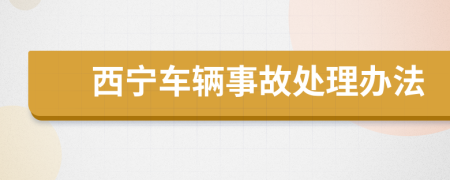 西宁车辆事故处理办法