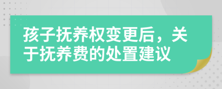 孩子抚养权变更后，关于抚养费的处置建议