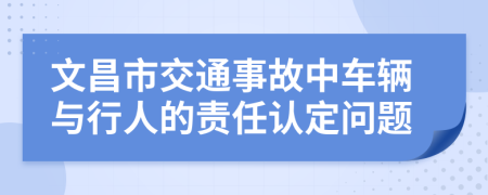文昌市交通事故中车辆与行人的责任认定问题