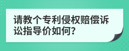 请教个专利侵权赔偿诉讼指导价如何？