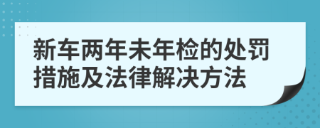 新车两年未年检的处罚措施及法律解决方法