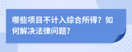 哪些项目不计入综合所得？如何解决法律问题？