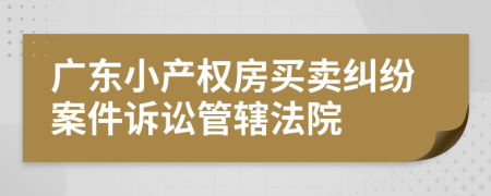 广东小产权房买卖纠纷案件诉讼管辖法院