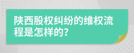 陕西股权纠纷的维权流程是怎样的？