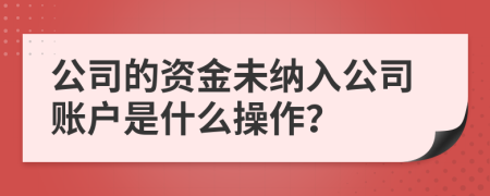 公司的资金未纳入公司账户是什么操作？