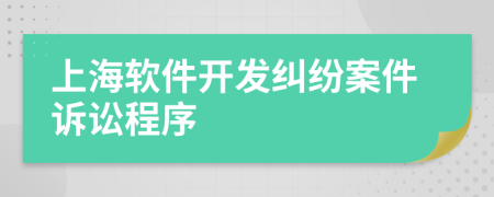 上海软件开发纠纷案件诉讼程序