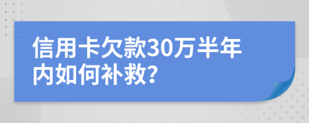 信用卡欠款30万半年内如何补救？