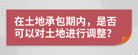 在土地承包期内，是否可以对土地进行调整？