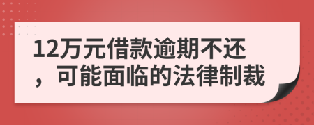 12万元借款逾期不还，可能面临的法律制裁