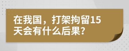 在我国，打架拘留15天会有什么后果？