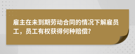 雇主在未到期劳动合同的情况下解雇员工，员工有权获得何种赔偿？