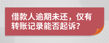 借款人逾期未还，仅有转账记录能否起诉？