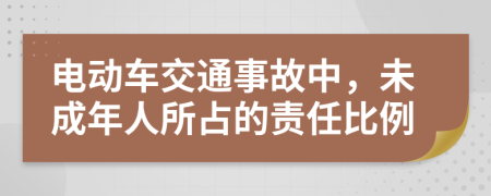 电动车交通事故中，未成年人所占的责任比例