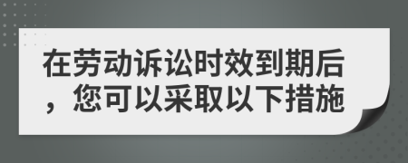 在劳动诉讼时效到期后，您可以采取以下措施