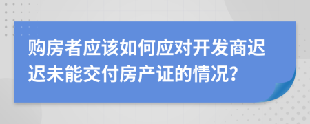 购房者应该如何应对开发商迟迟未能交付房产证的情况？