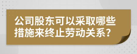 公司股东可以采取哪些措施来终止劳动关系？